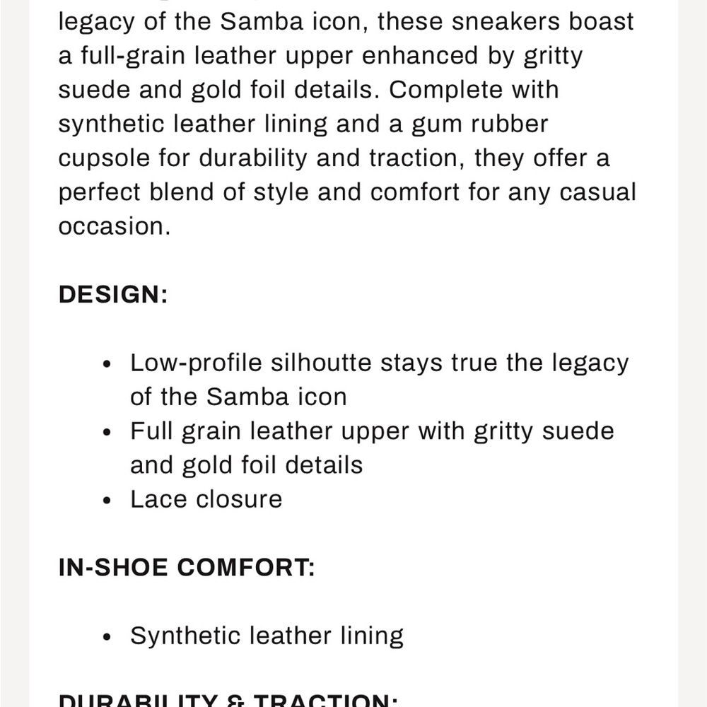 Adidas Samba Black Leather Sneakers - Picture 8 of 9